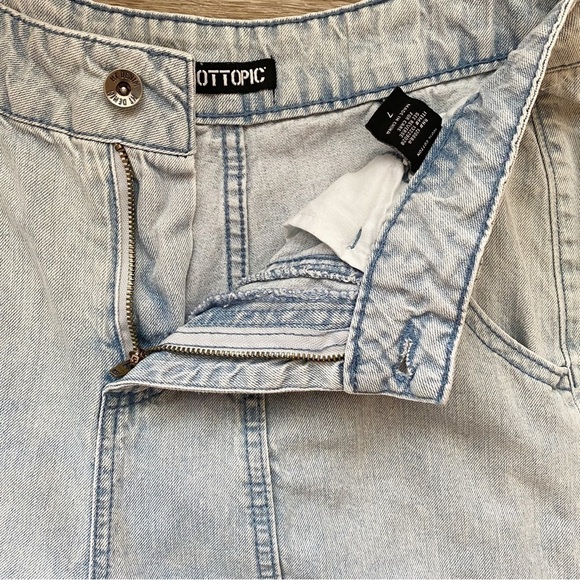 Hot Topic Indigo Denim Cargo Jogger Pants Size 7 - Picture 7 of 10